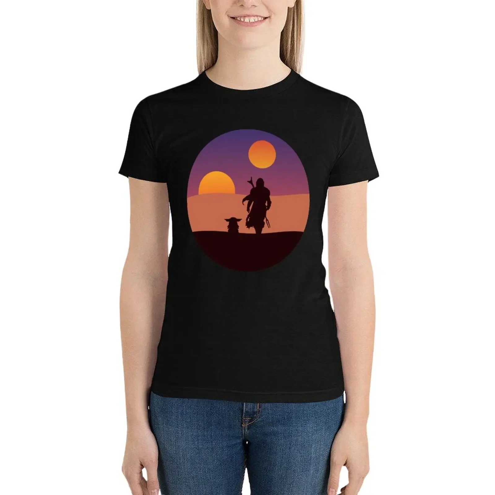 

Tatooine silhouettes T-Shirt cute clothes Female clothing lady clothes tees t-shirt dress for Women long