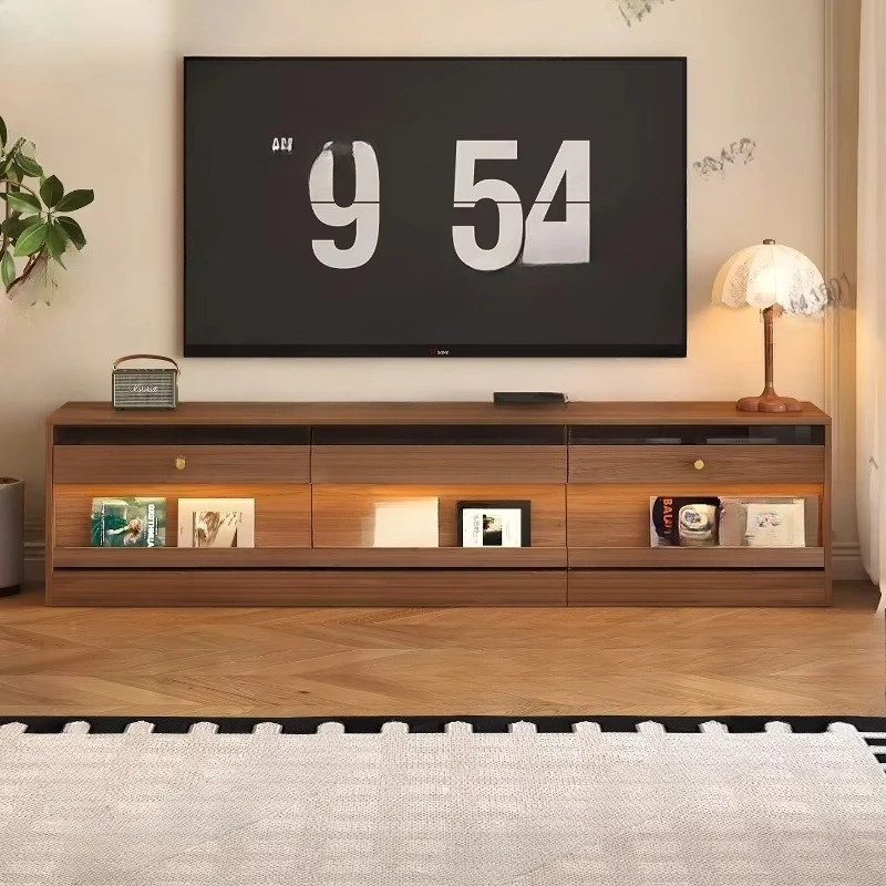 Nordic Retro TV Stands Mid Century Style Creative Design Living Room TV Cabinet Solid Wood Storage Home Furniture Mueble Tv
