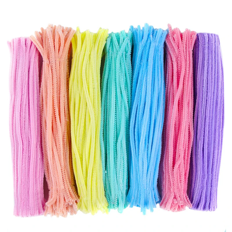 

100Pcs 30cm Chenille Stems Stick Cleaners Handmade Toys Colorful Stems Pipe Plush Stick DIY Craft Supplies Kids Educational Toys