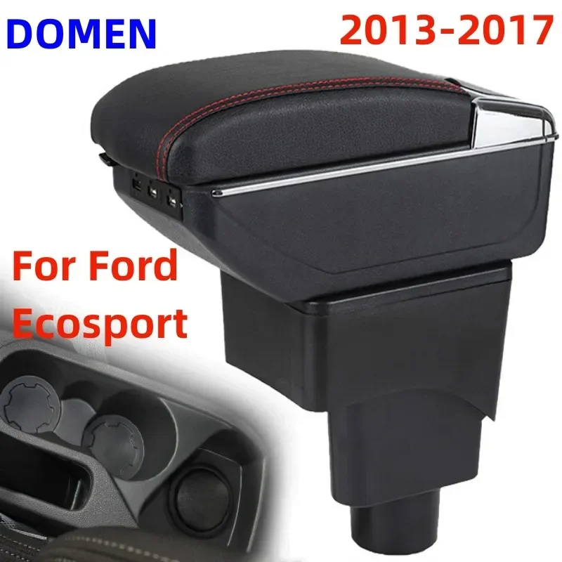 

For Ford Ecosport Armrest box Original dedicated central armrest box modification accessories Dual Layer USB Charging 2013-2017