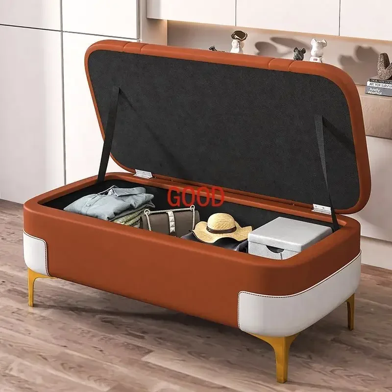 

Nordic Storage Ottoman Bench Large Capacity Changing Shoes Stool Organizer Box Comfortable Footrest Ottoman Sofa Bench Doorstep