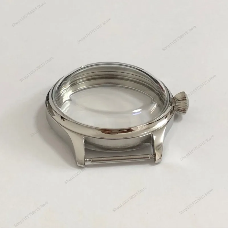 FOR 44Mm New Screw-in Pilot 316L Stainless Steel Case Bubble Mirror Lid for ETA6497/6498