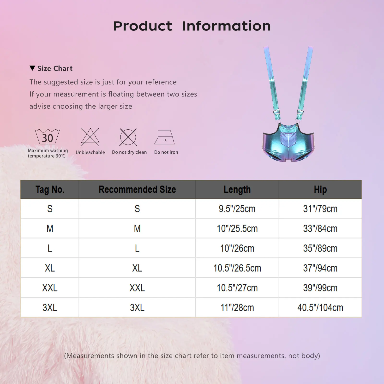 Women Shiny Metallic Mini Shorts Hot Pants Suspenders Shorts Fashion Lady Holographic Nightclub Rave Party Costume Club Wear