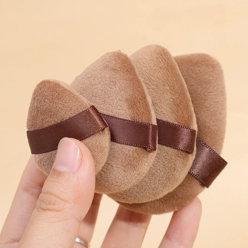 XS/S/M/L Samt Kosmetische Puderquaste Super Weich Braun Trocken Nass Verwenden Mini Finger Puffs Professionelle schönheit Make-Up Zubehör Werkzeuge
