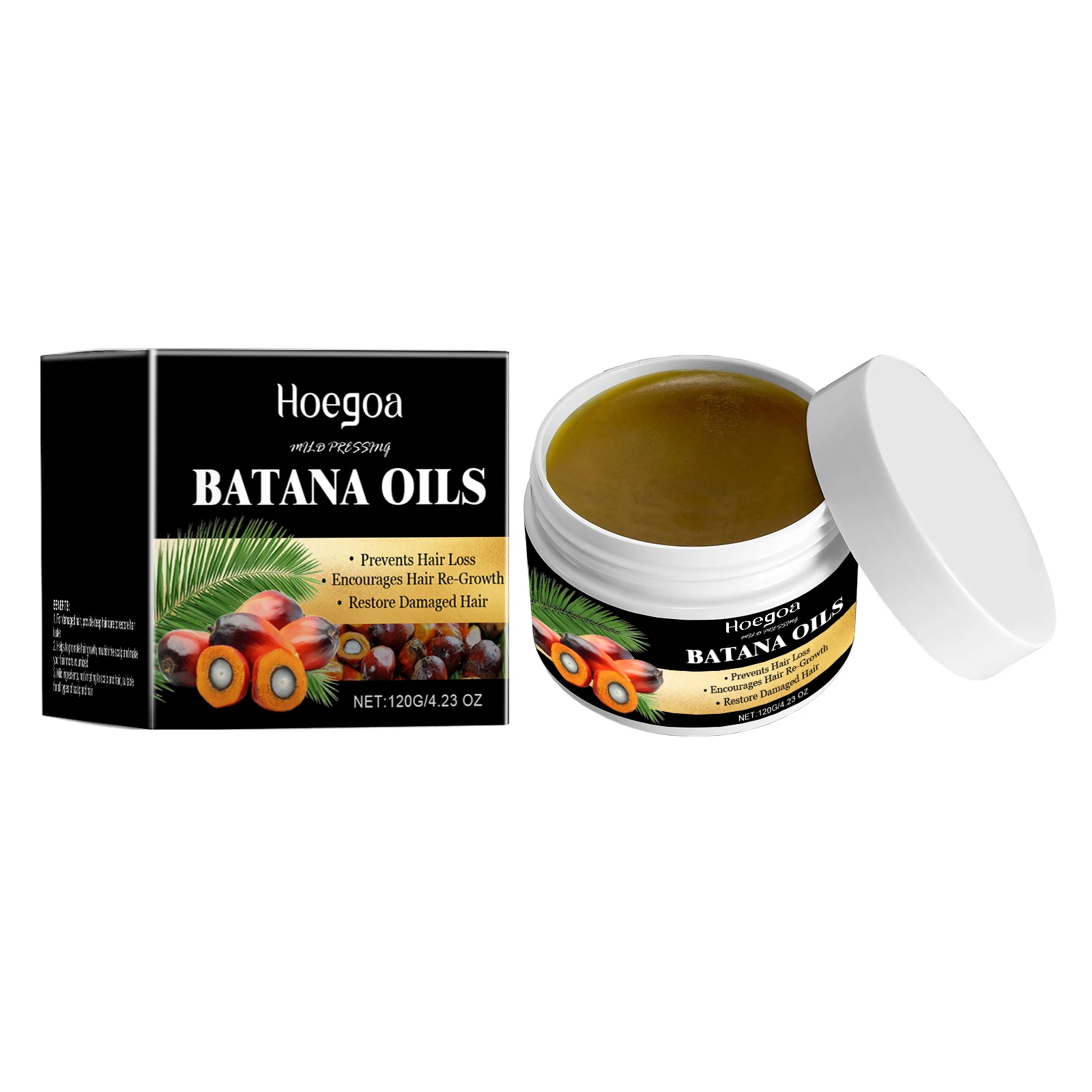 

Hoegoa Batana Hair Care Oil Nourishes And Volumizes Hair Fluffs And Restores Hair Quality And Frizzy Hair Care 2pcs