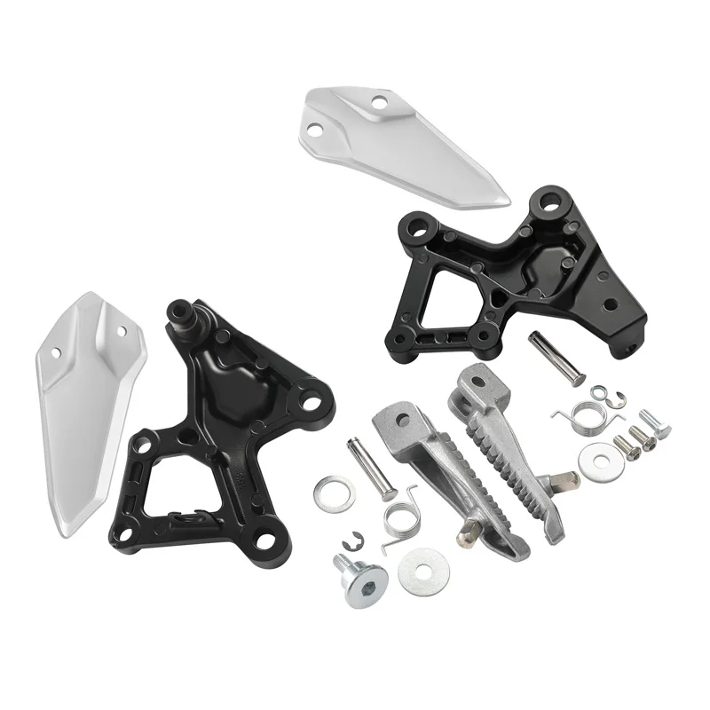 Front Driver Foot Pegs Footrest Bracket Set For Kawasaki Ninja ZX-25R 2020-2024 ZX4R ZX4RR 2023-2024