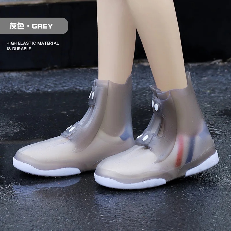 Fashion Women Men Rain Boots Rainy Day Waterproof Shoes Cover Thickened Non-slip Female Rainboots Male Reusable Shoes Protector