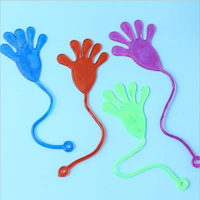 5PCS Creative Venting Small Toys Elastic Soft Rubber Stretchable Adhesive Palm Children's Toy Halloween Prank Toys