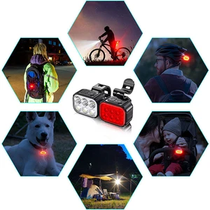 Mountain Bike Taillight Set, USB charging, Road Bike Light, Taillet 10 Main Sales Lantern Helmet - №5