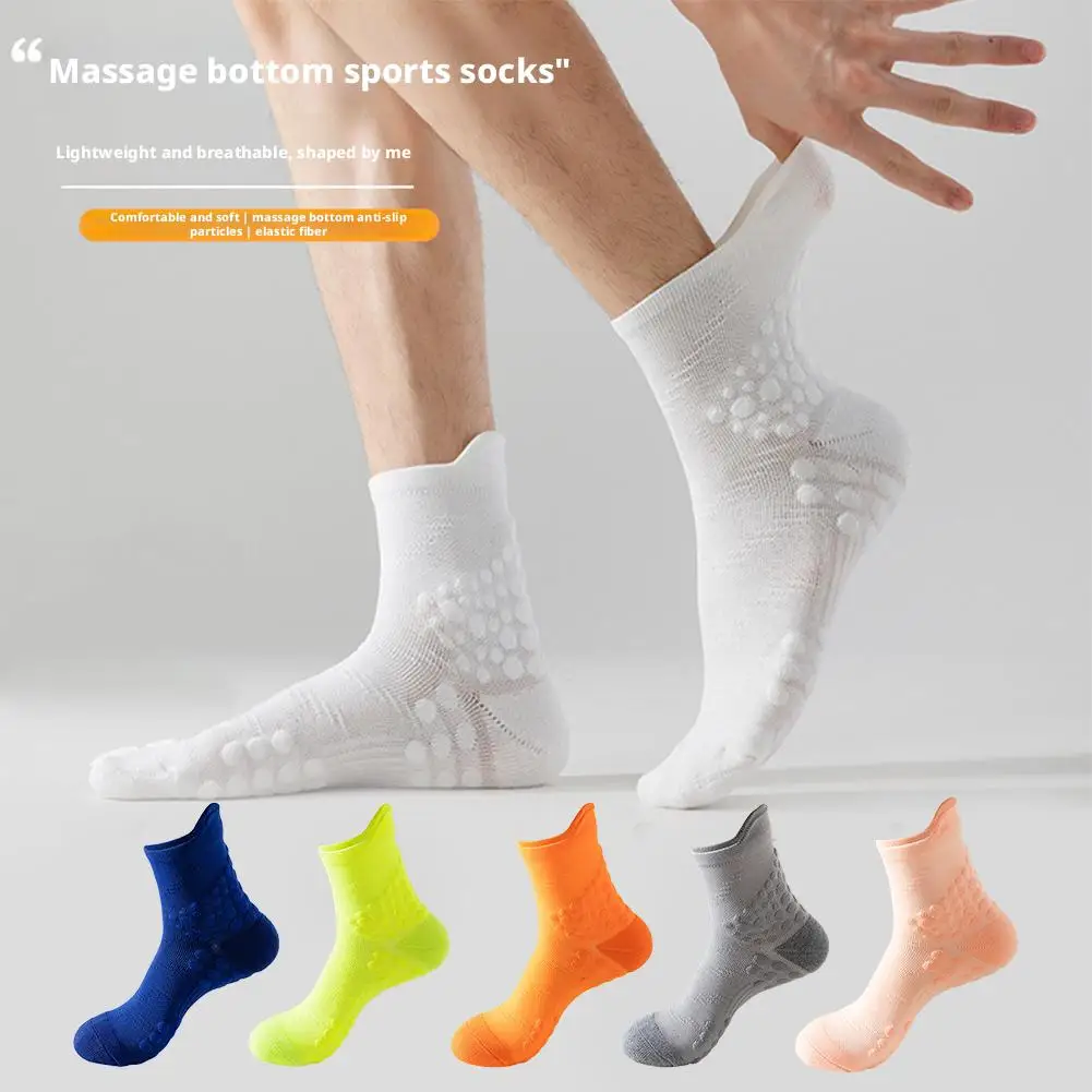 Meias esportivas antiderrapantes absorventes de suor, desodorante confortável, meias de badminton masculinas, meias profissionais respiráveis com fundo de toalha