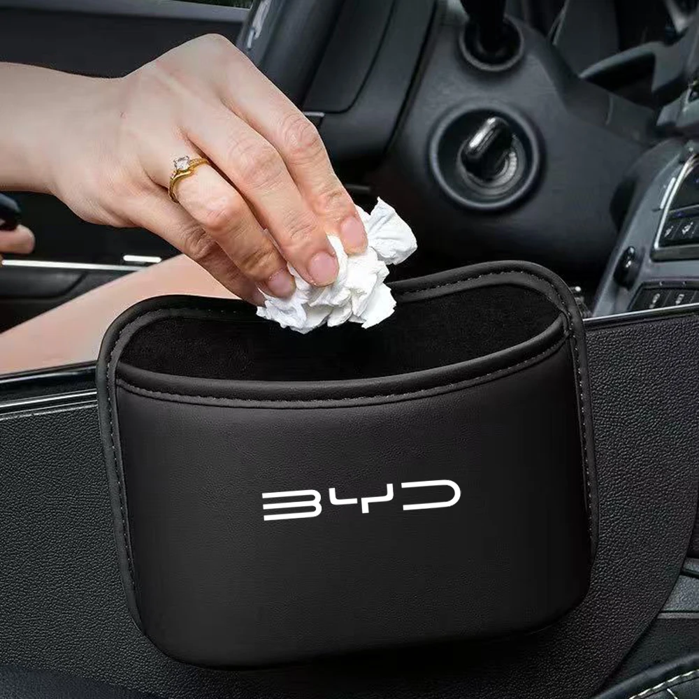 Car Trash Bin Hanging Garbage Dust Case Storage Box Car Door Cup Holder for BYD Atto 3 Seal Seagull SHARK Dolphin Song Yuan view 2