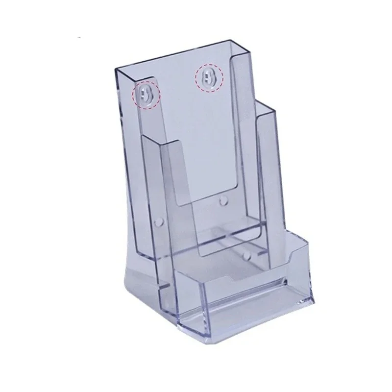 3 Grids Clear Business Card Holder Brochure Stand Pamphlet Card Desk Display Stand Holder Wall Mount Counter Top Use