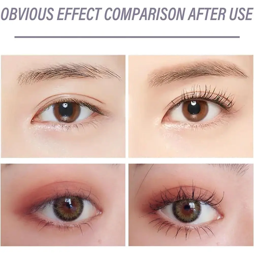 Mascara con pennello in ferro impermeabile alla moda Mascara senza setole in metallo extra sottile a prova di sudore Strumento di bellezza per occhi a lunga durata Donna