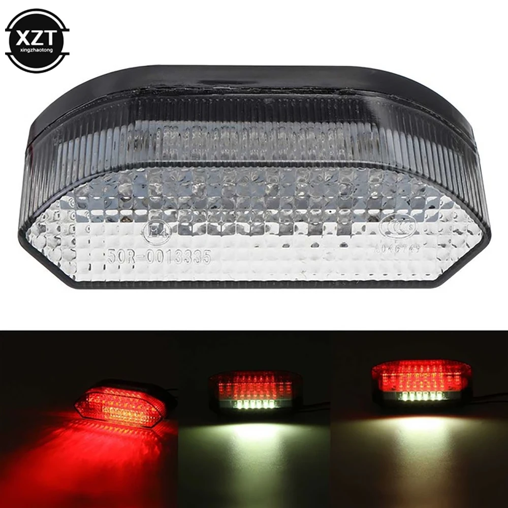 1pc Motocicleta Luz Troneira Universal Motocicleta LED Luz Troneira Luz de matrícula Luz de freio para Off-Road Atv