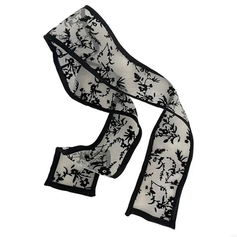 

P88A Lace Hairband Black Skinny Scarf Headband Bows Hair Bands Hair Tie Bows Hair Tie