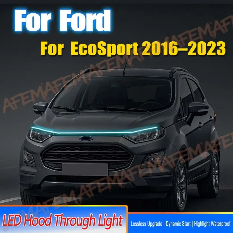 Scan-Start-LED-Auto-Motorhauben-Lichtleiste, dekorative Lampe, flexibles DRL für Ford EcoSport, Tagfahrlicht, Scheinwerferstreifen