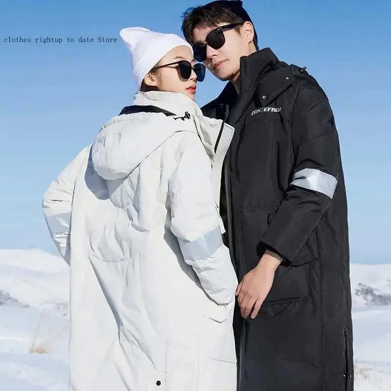 Large Size Hooded Warm Down Jacket Long Overcoat New Arrival Couple Outfit Down Coats Winter White Duck Down Coats Womens man