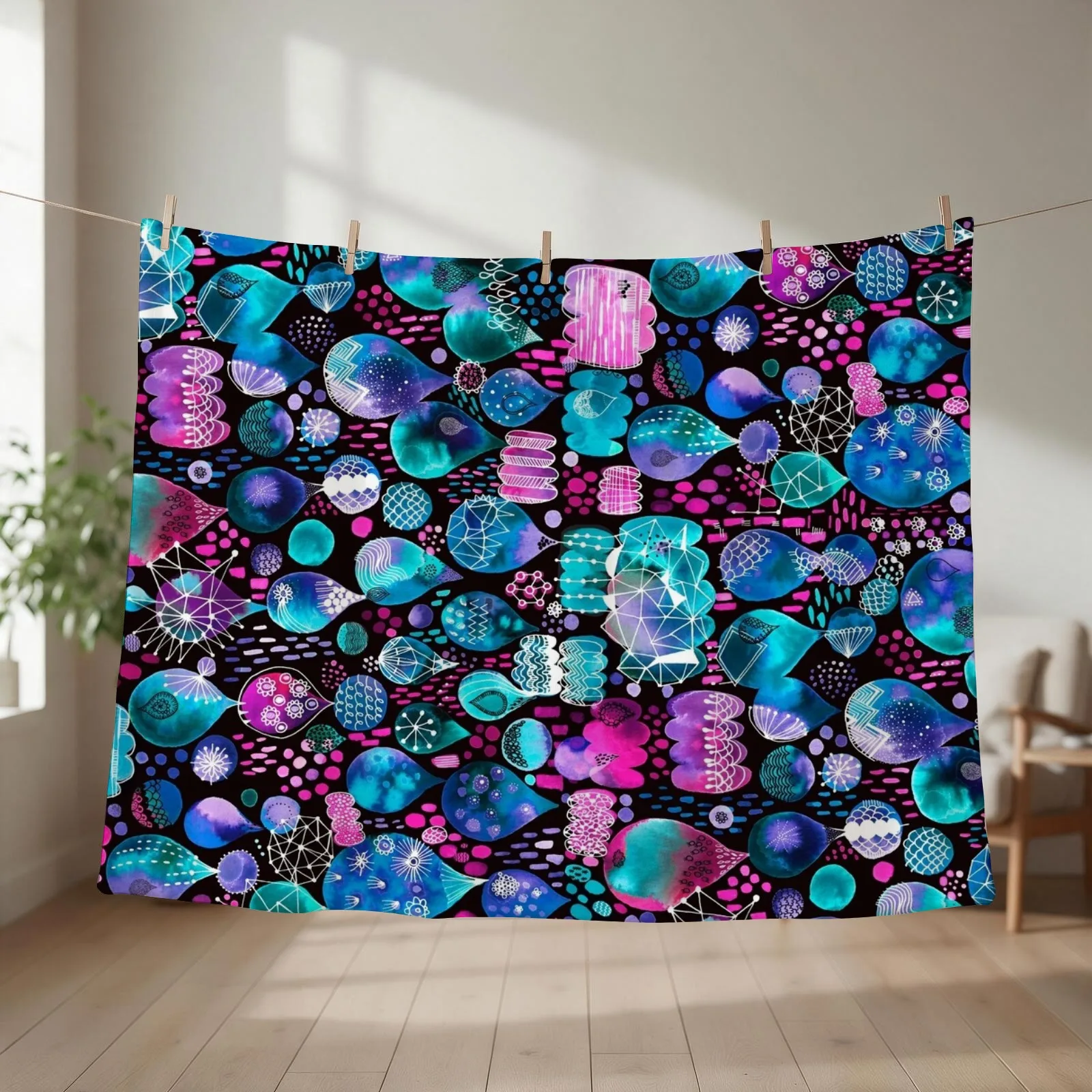 Rainy dreams embroidery pattern Throw Blanket funny gift Summer Beddings Thermal Nap Blankets