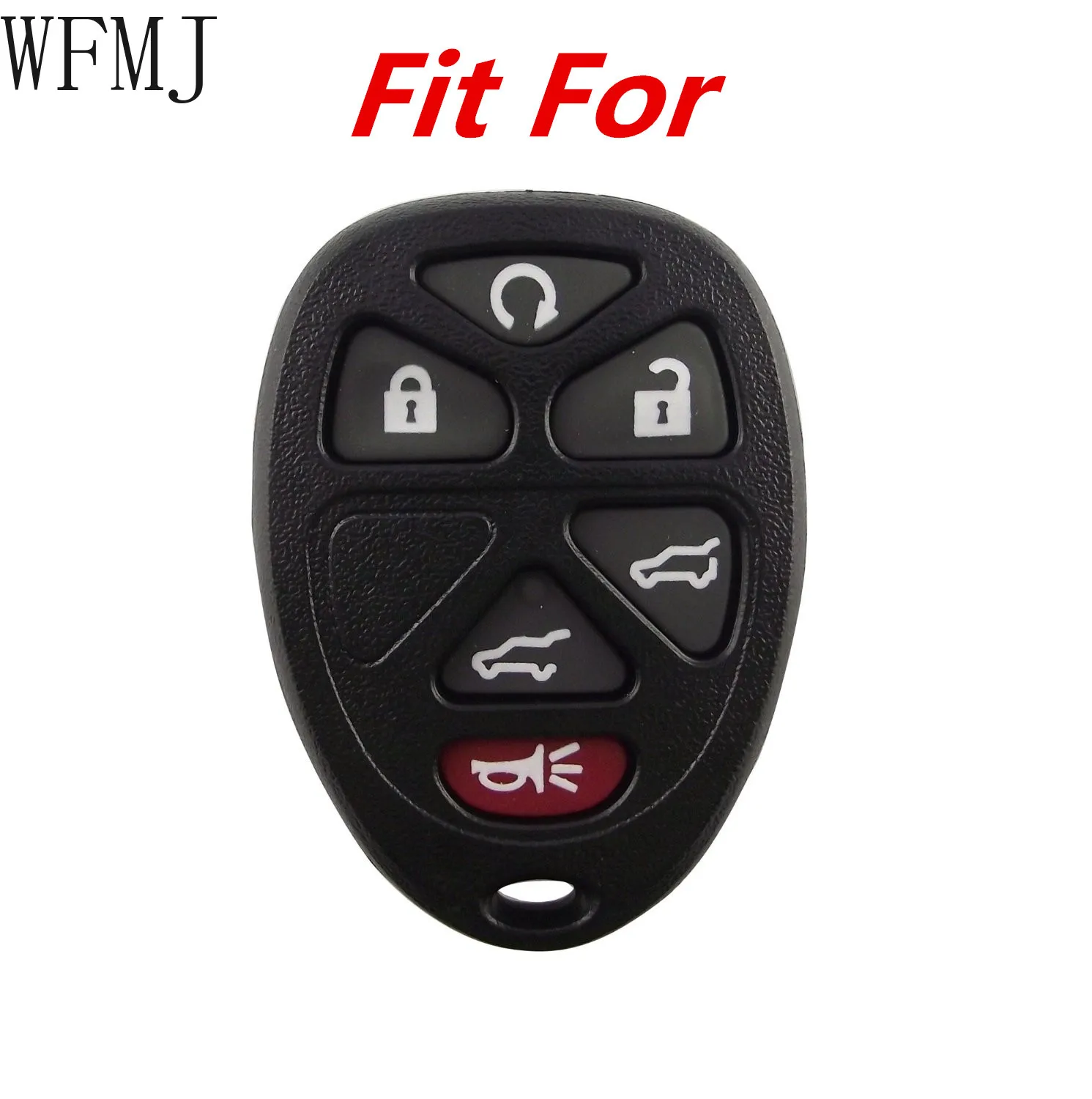 WFMJ Leather for GMC Acadia Yukon XL Cadillac Escalade Chevrolet Suburban Tahoe 6 Buttons Key Case Cover Fob Chain