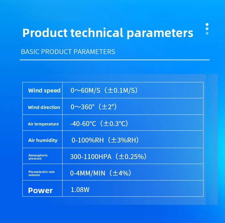 金属製マイクロ気象計超音波風速・風向センサーステンレス鋼製5要素マイクロ気象センサー