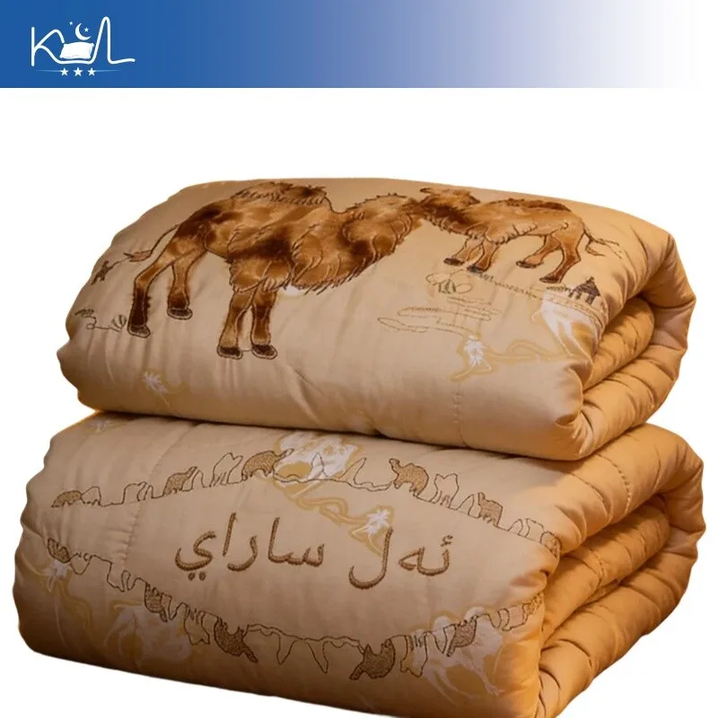 Embroidered Camel Print Quilt Camel Wool Duvet A Grade  Comforter for Four Season