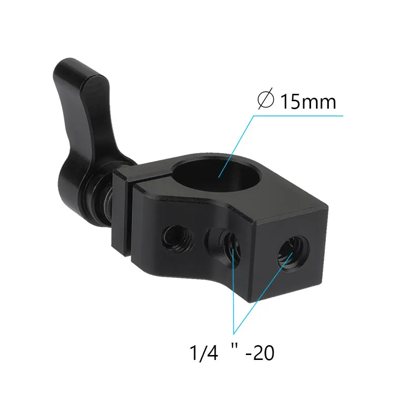 HDRIG 90-Degree Rod Rig Adapter Clamp (Black, 2-Piece) with Two Holes for DSLR Photo Studio Accessories