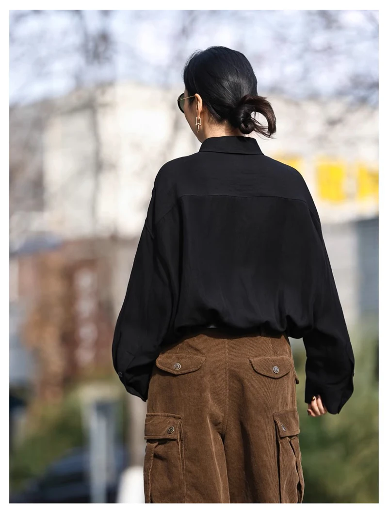 High-end Linen Women's Long-sleeved Shirt Cargo Wind Household Rest Travel Casual Jacket Comfortable Cool Absorbent Breathable