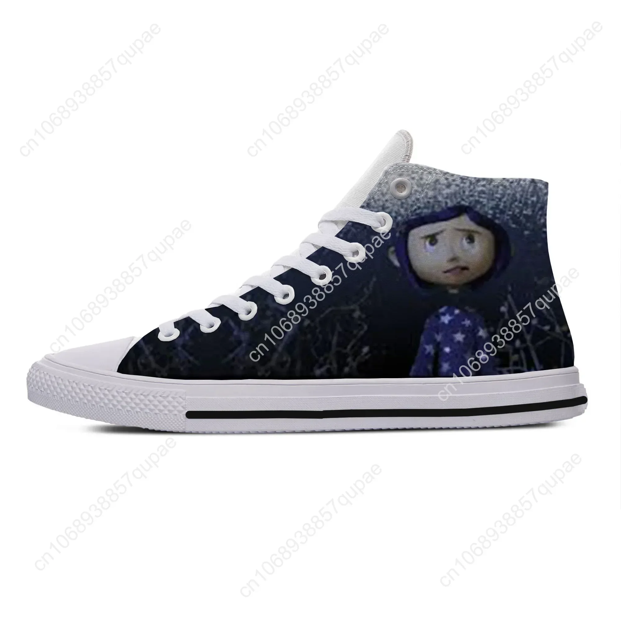 Hot Cool Fashion Sneakers Casual Shoes Cartoon Cute Men Women Coraline The Secret Door Custom High Help Classic Board Shoes