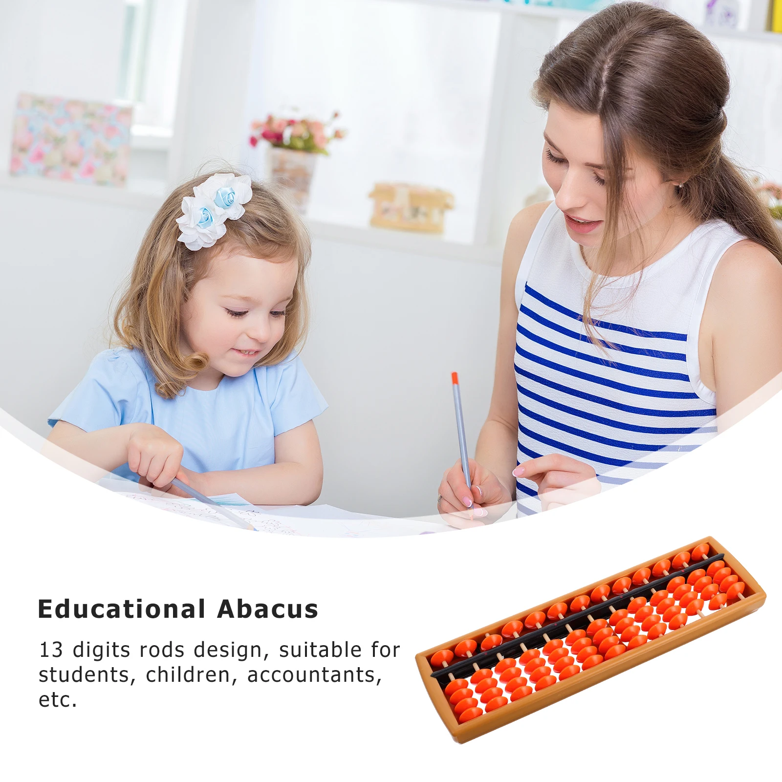 

Learning Mathematics Abacus Tool Single Row Chinese Students Calculating ABS Material Practical Long Lasting 13