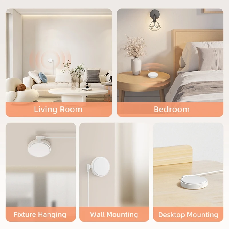 2025 Trend Tuya Wifi Mmwave Radar Human Presence Motion Sensor, Luminance/Distance Detection PIR Sensor For Alexa Google Home