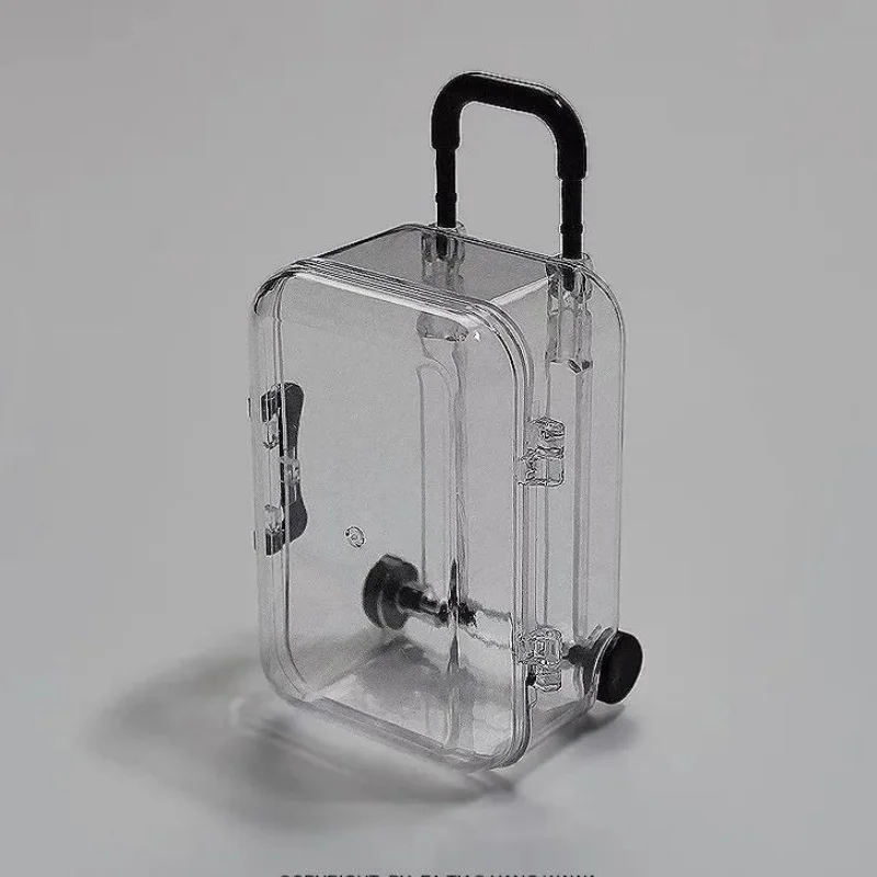 4/5 Pack Mini Transparent Suitcase Tiny Travel Jewelry Candy Box Necklace Ring Earring Storage Box for Home Wedding Decoration