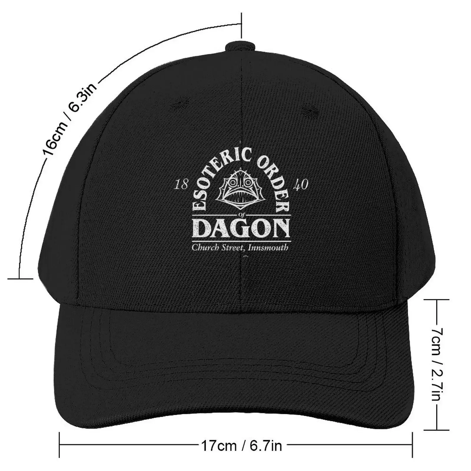 H.P. Lovecraft Shadow Over Innsmouth - Esoteric Order of Dagon (Light Design) Baseball Cap Trucker Hat black Boy Women's