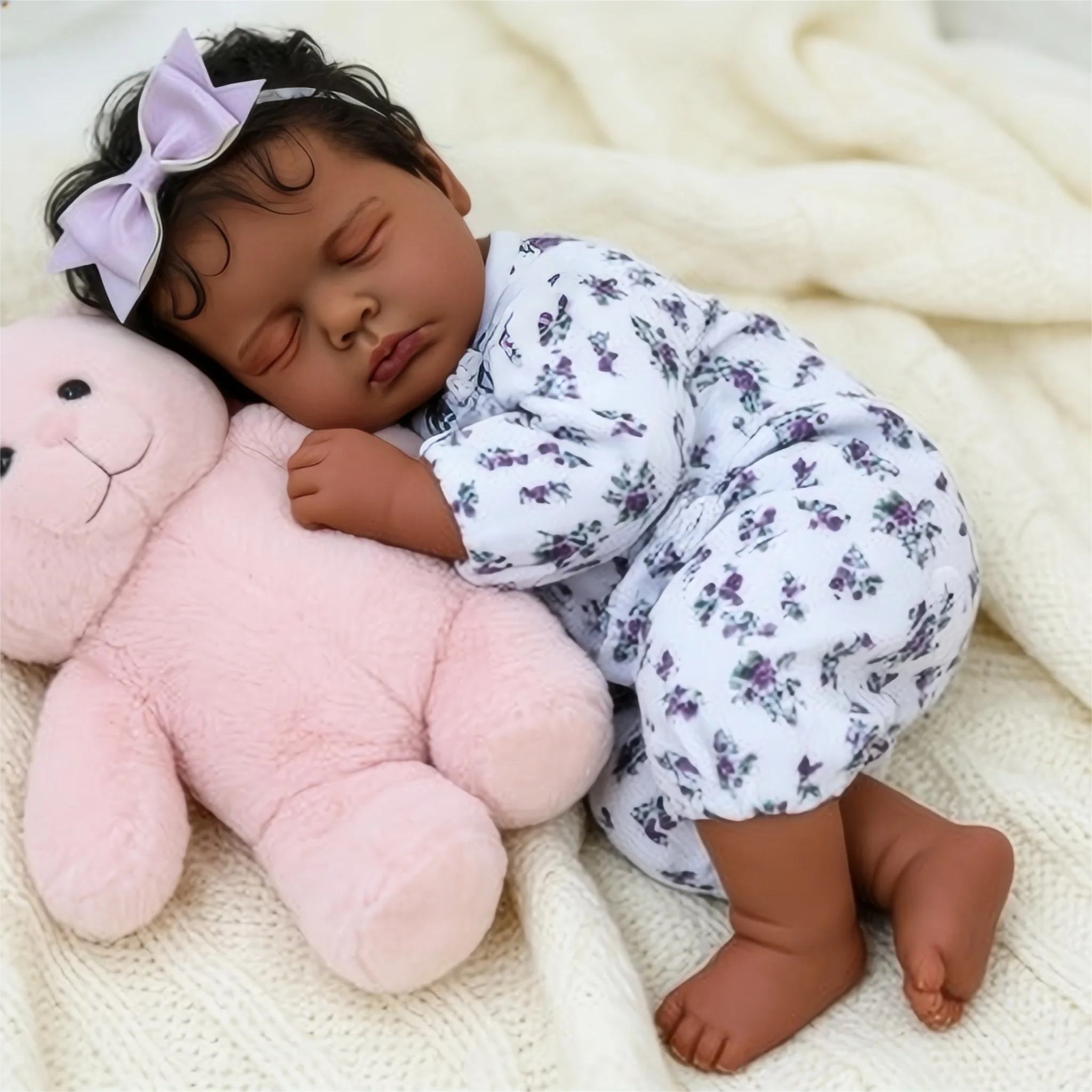 Poupées Reborn de 18 pouces - Nouveau-né réaliste, corps lesté et doux, adorable poupée réaliste poseable - Cadeau pour les enfants de 3 ans et plus