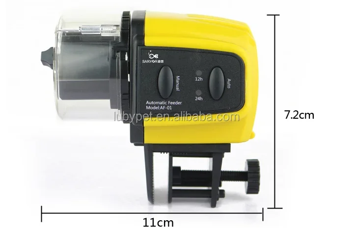 Yellow Design Durable Automatic Fish Feeder For Aquarium