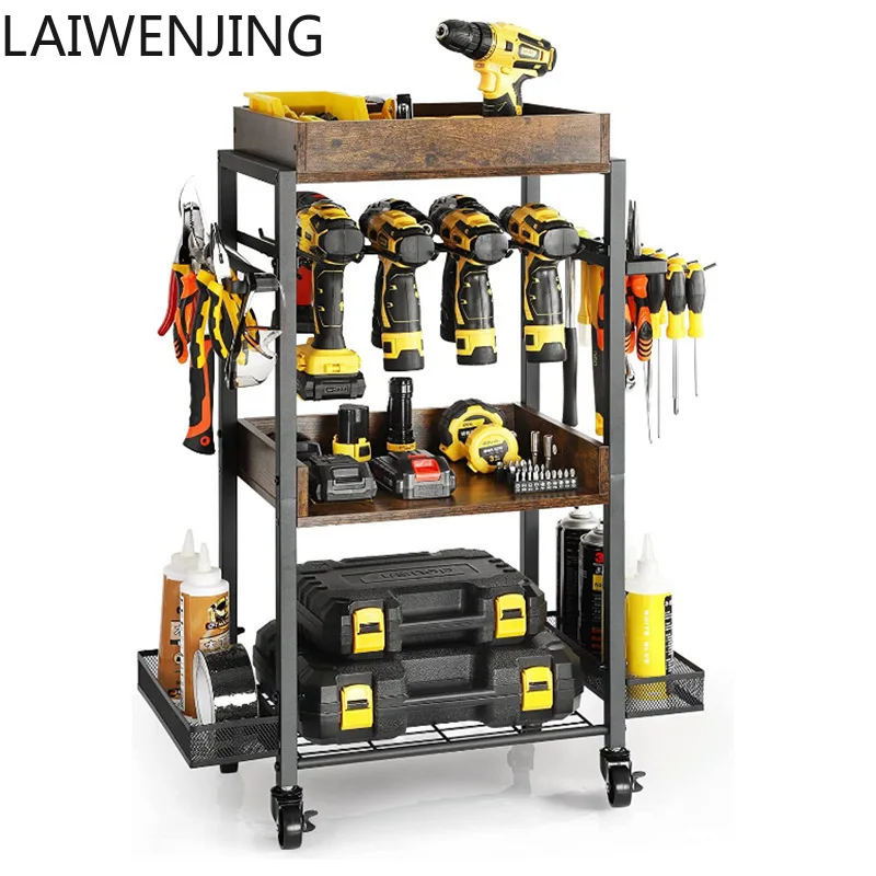 LYY  Floor Tool Cart Storage Rack Movable Storage Shelf
