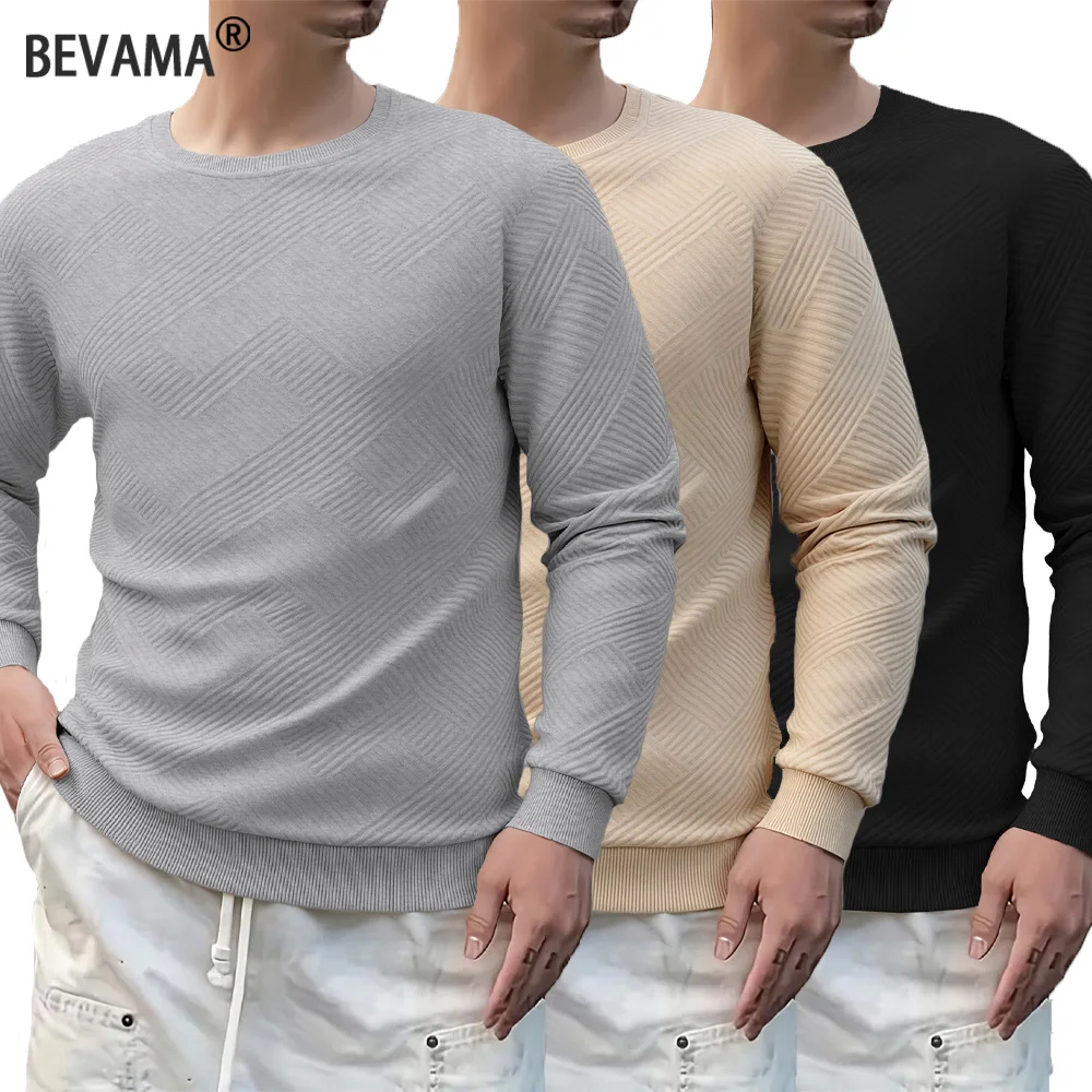Frühling Herbst Herren Langarm Rundhals-Sweatshirts Lässige Einfarbige Basic Pullover Outdoor Jogger Hoodie Herren Sportbekleidung