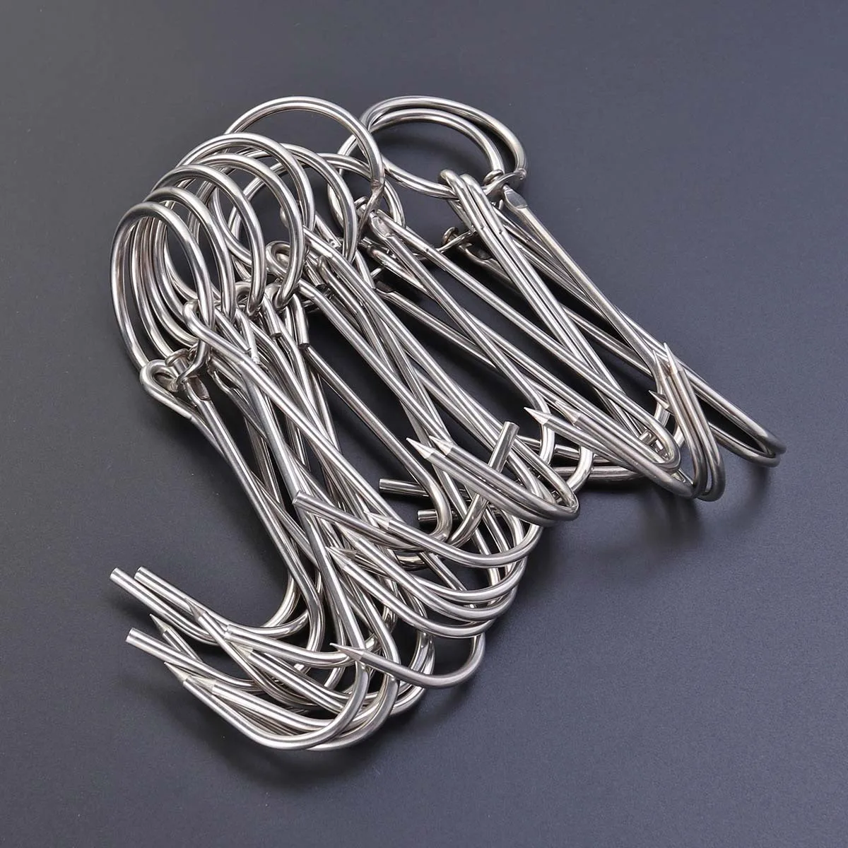 

10Pcs Stainless Steel Meat Hook Flat Blunt Ended for Hanging Slaughtering Organizing Butchers Hunters Bbq Smoking