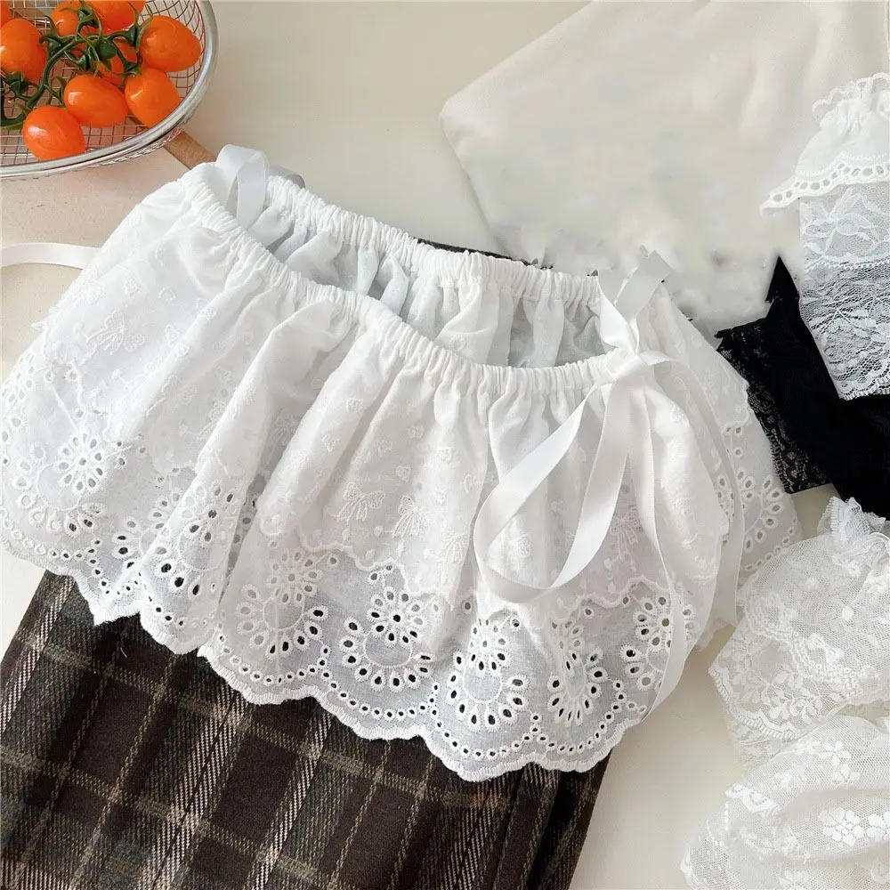 

All-match Flower Lace Layered Gauze Skirt Y2k Streetwear Pleated Lace Fungus Fart Curtain Bandage Tulle Dress