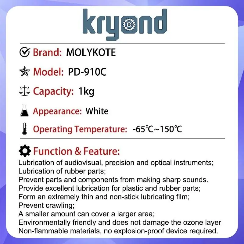 1PC MOLYKOTE PD-910C Lubricant Grease 1kg Dow Corning PD-910C Lubrication Grease