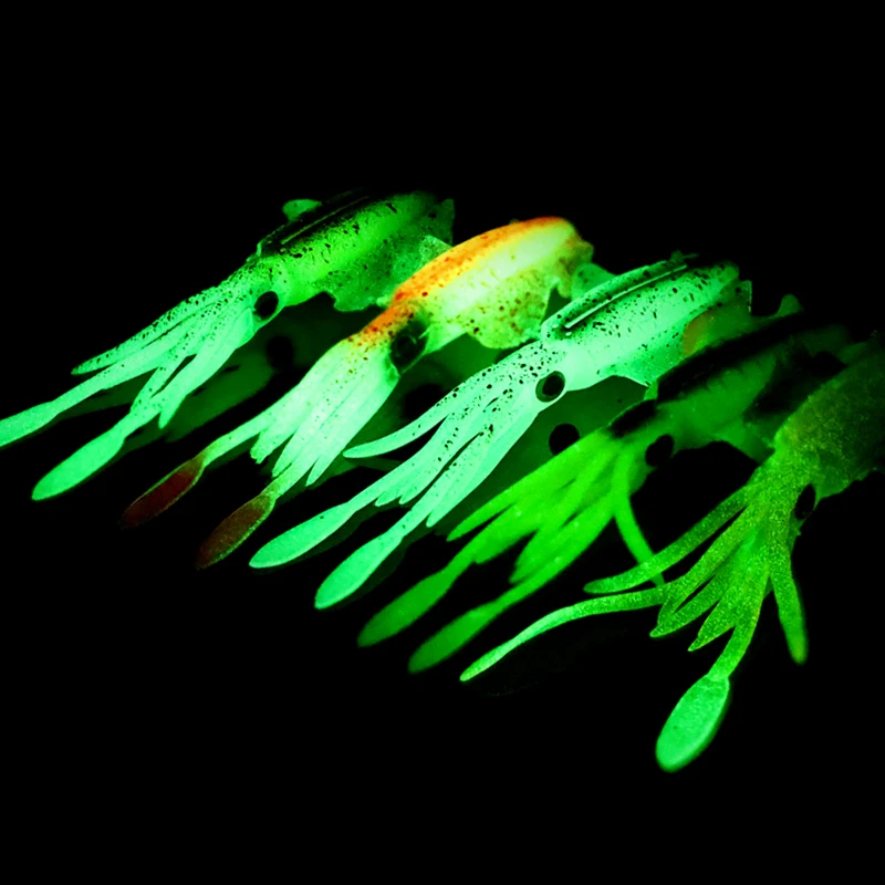 WEIHE 5-teiliges Set Tintenfisch-Köder Mehrfarbige Kleine Tintenfisch- und Oktopus-Köder zum Angeln Sortierte Bunte Achtarmige Tintenfischköder – Detail 3