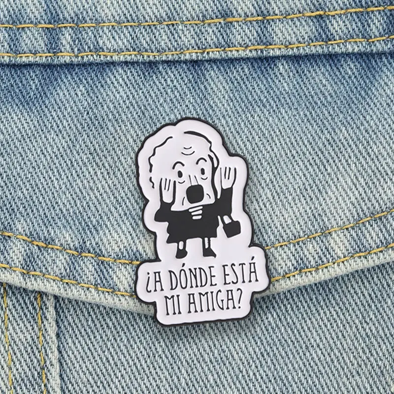 Spanish Meme Grandma Enamel Pins atin Funny Sassy Cartoon Old Lady Brooches Badge Latin America Jewelry Gift for Friends