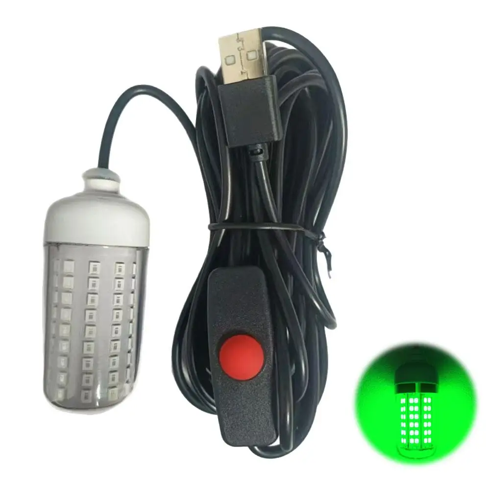 USB-betriebene grüne Angellichtlampe 5V 1A Unterwasser-LED IP68 Wasserdichte Nachtfischlampe für Tintenfisch, Tachiuo, Makrele, Boot, Schiff – Detail 1