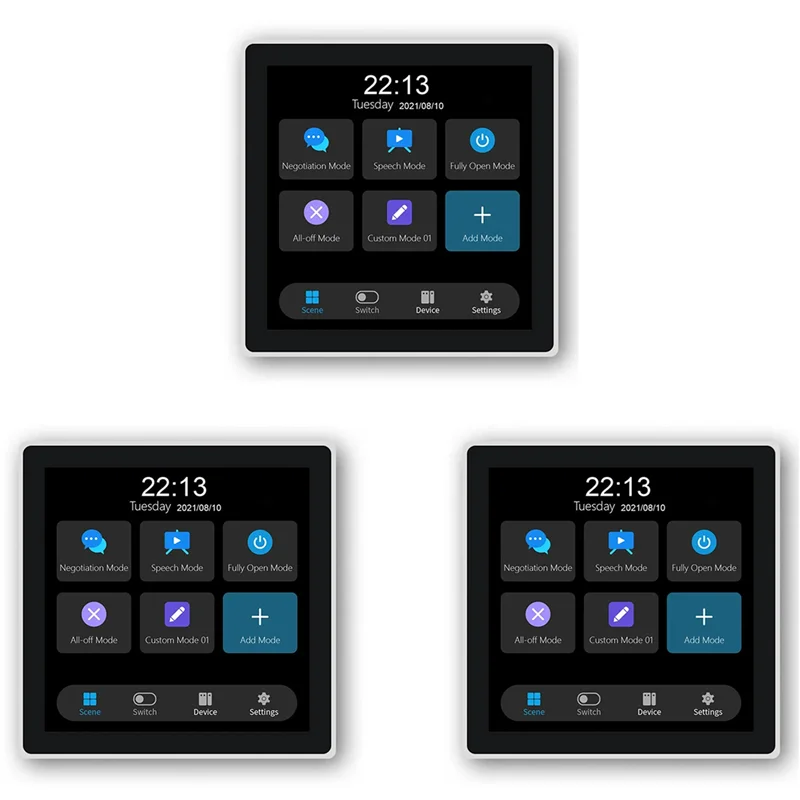 ELECT-3X Tuya T3E Panel Switch Touch Screen Panel EU Smart Control Panel Switch Zigbee Smart Home Wall Push Light Switch,White