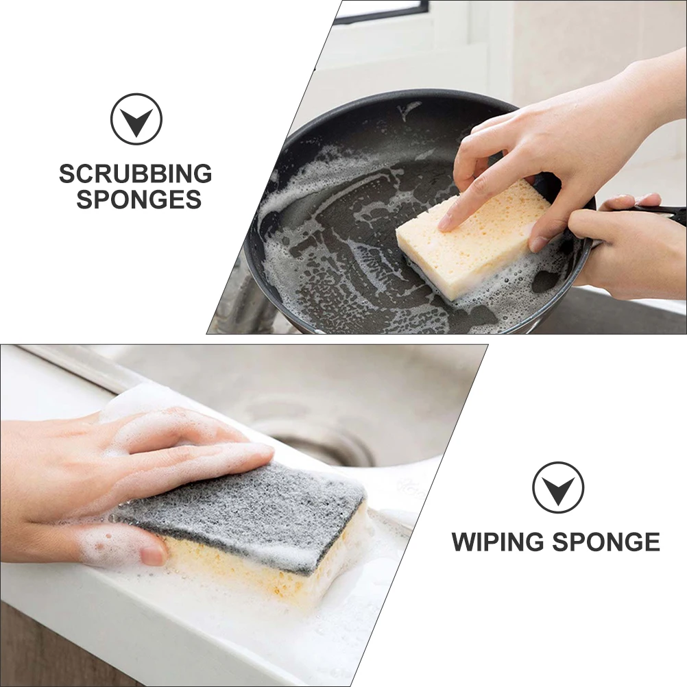 

24pcs Cleaning Sponge Scouring Pad Sponges Scrub Pads for Dishes Kitchen Car Glass niture High Density Reusable Soft Water