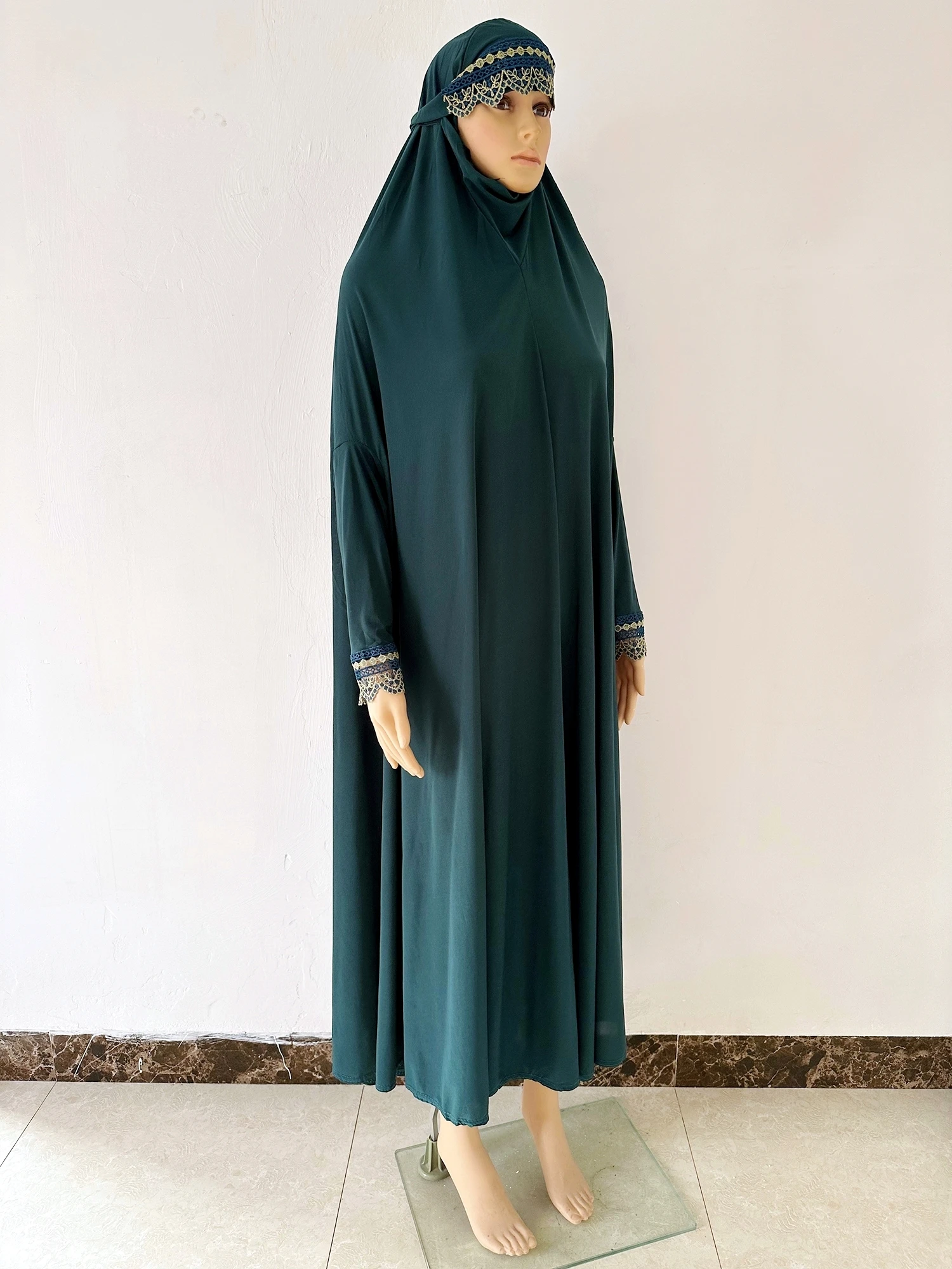 Newest Muslim Women Hooded Abaya Solid Cotton African Prayer Garment Kaftan Dress With Hijab Floral Dubai Saudi Robe Ramadan