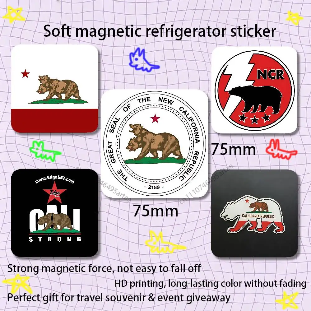 NCR New California Republic Flag Insignia Fridge Magnets Refrigerator Memorial Gifts For Kitchen Office Locker Travel Home Deco