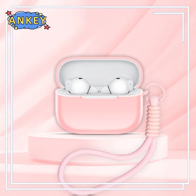 حافظات لهاتف هواوي FreeBuds SE 4 ANC من السيليكون مع غطاء سماعة أذن لاسلكي مقاوم للصدمات مع حبل من النايلون