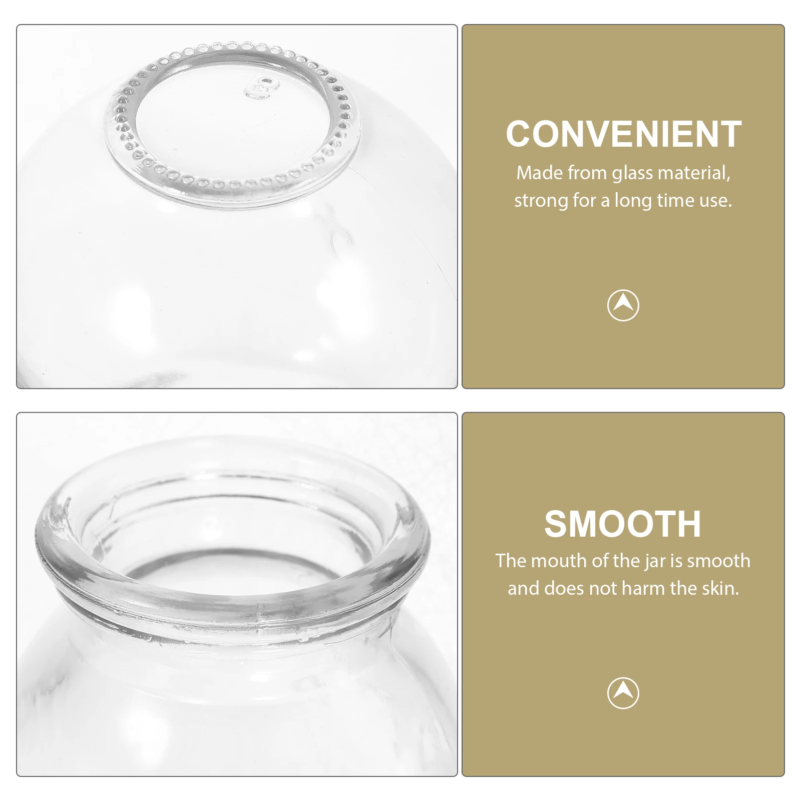 

6 pcs Glass Cupping Massage Cups Therapy Set Strong Muscle Pain Relief Blood Circulation Body Facial for Back