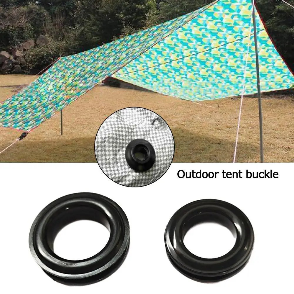 10pcs Plastic Self Sealing Snap Eyelets Grommet Tarpaulin Groundsheet Outdoor Tent Buckle Camp Accessories