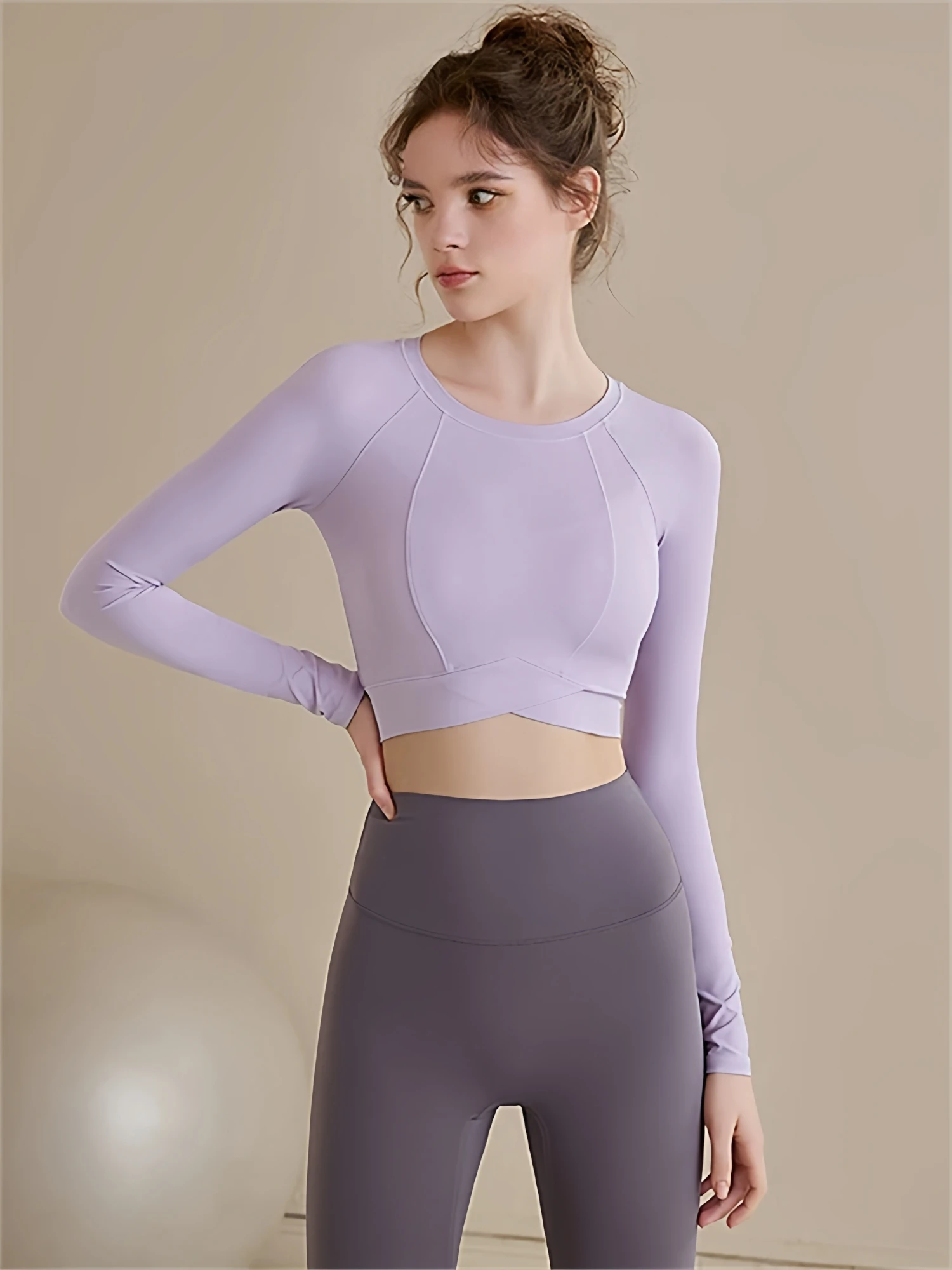 

Women's Yoga Top Fitn Long Sve T-irt Qui Dry Pilates Sport Tight Sensation Autumn Winter New Arrival Korean Sle